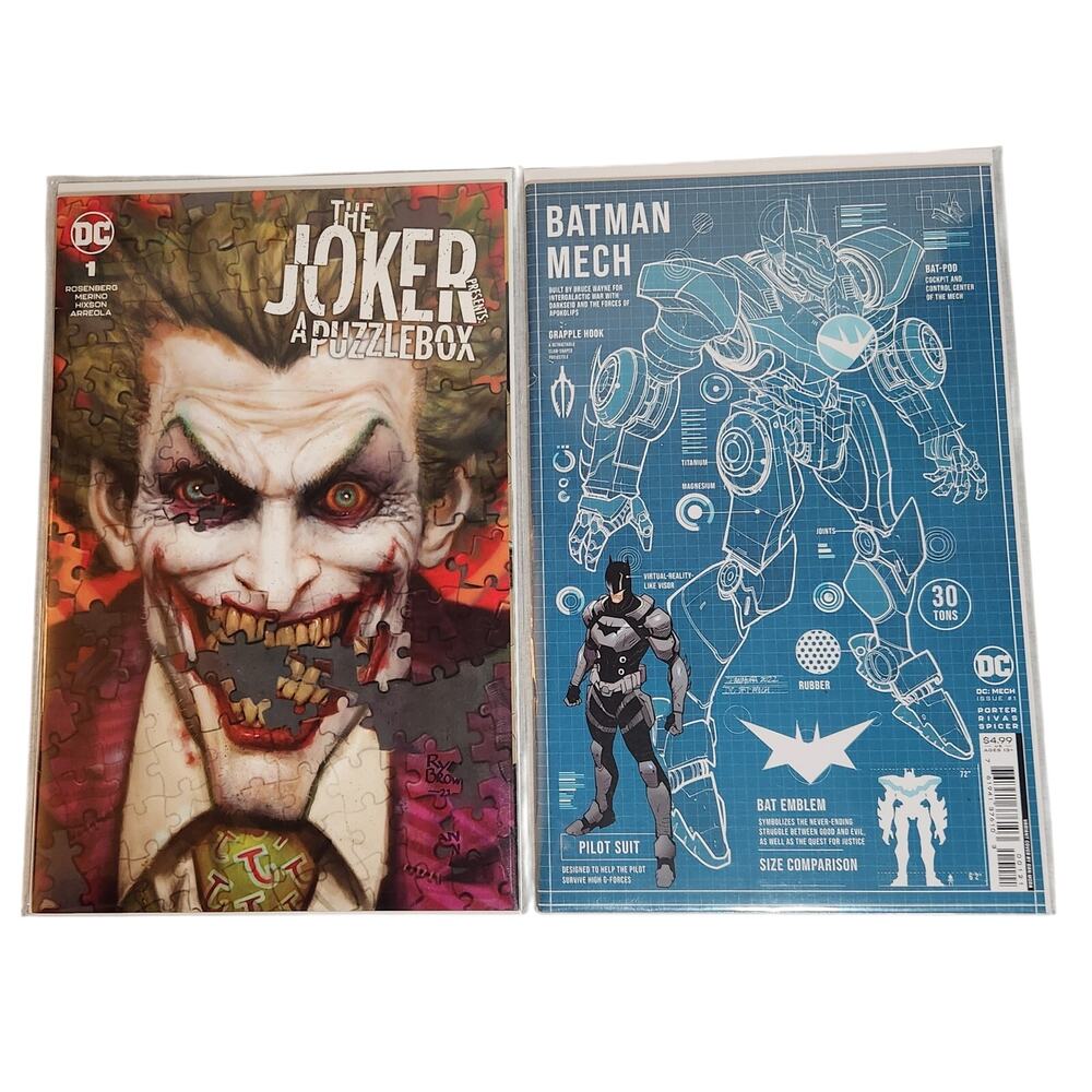DC Comics The Joker Presents A Puzzlebox #1 And Batman Mech #1 NM